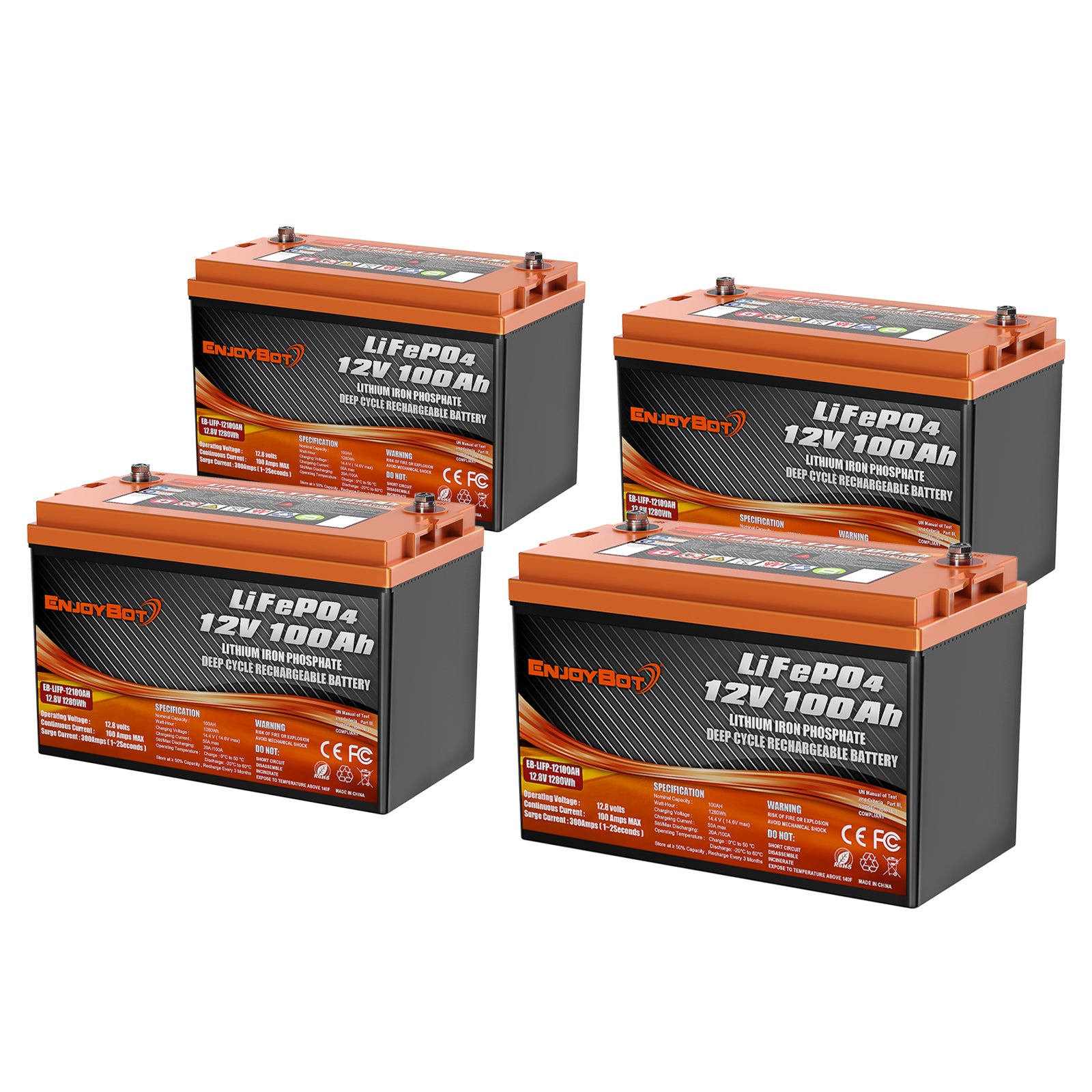 ENJOYBOT Gebrauchte gebrauchte Batterie 12V 100AH ​​LiFePO4