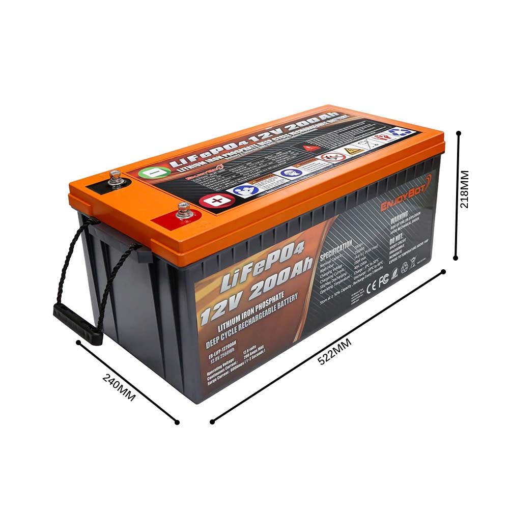 Enjoybot Lithium Battery 24v 200ah High & Low Temp Protection 5120 Wh for Van/RV/Camping - 2 batteries