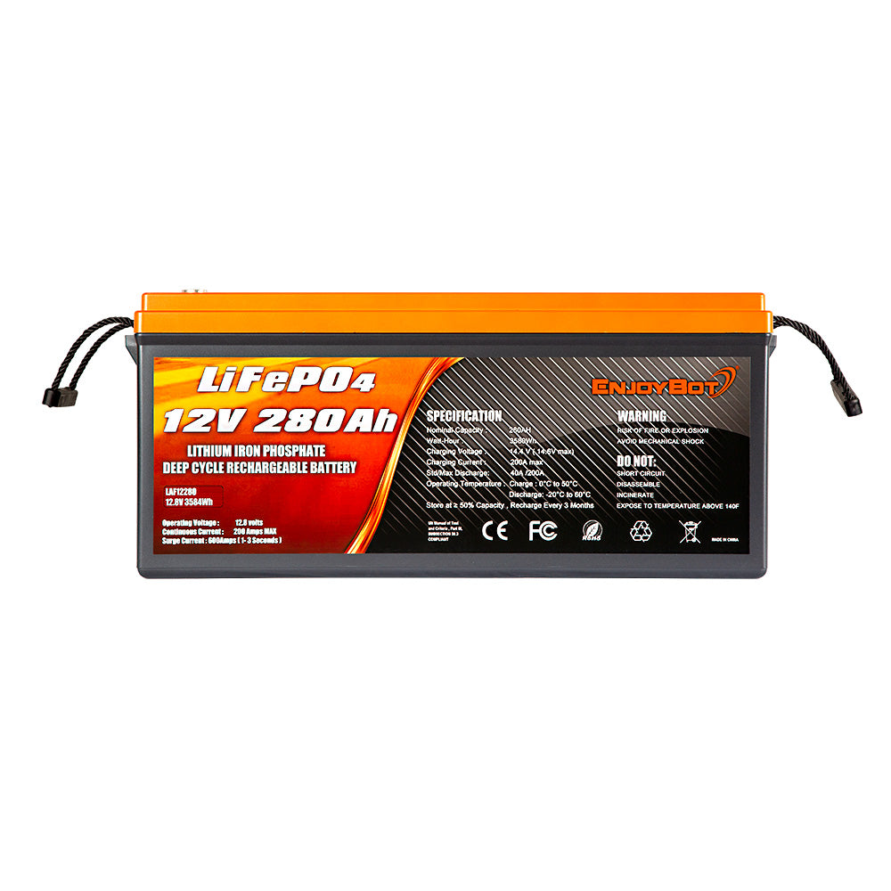 ENJOYBOT 12V 280AH 3584 Wh LiFePO4 Lithium Battery High & Low Temp Pro –  Enjoybot Official Store