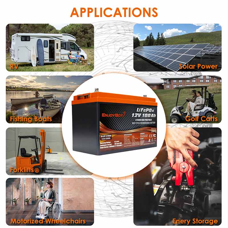 12V 100Ah LifePO4 Battery - RV,Solar Power, Golf Carts, Energy Storage