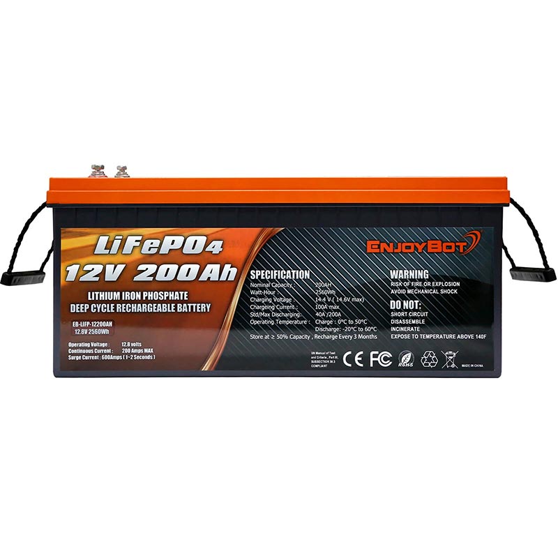 Enjoybot Lithium Battery 24v 200ah High & Low Temp Protection 5120 Wh for Van/RV/Camping - 2 batteries
